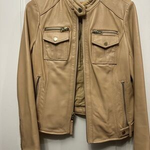Michael Kors Beige Leather Jacket